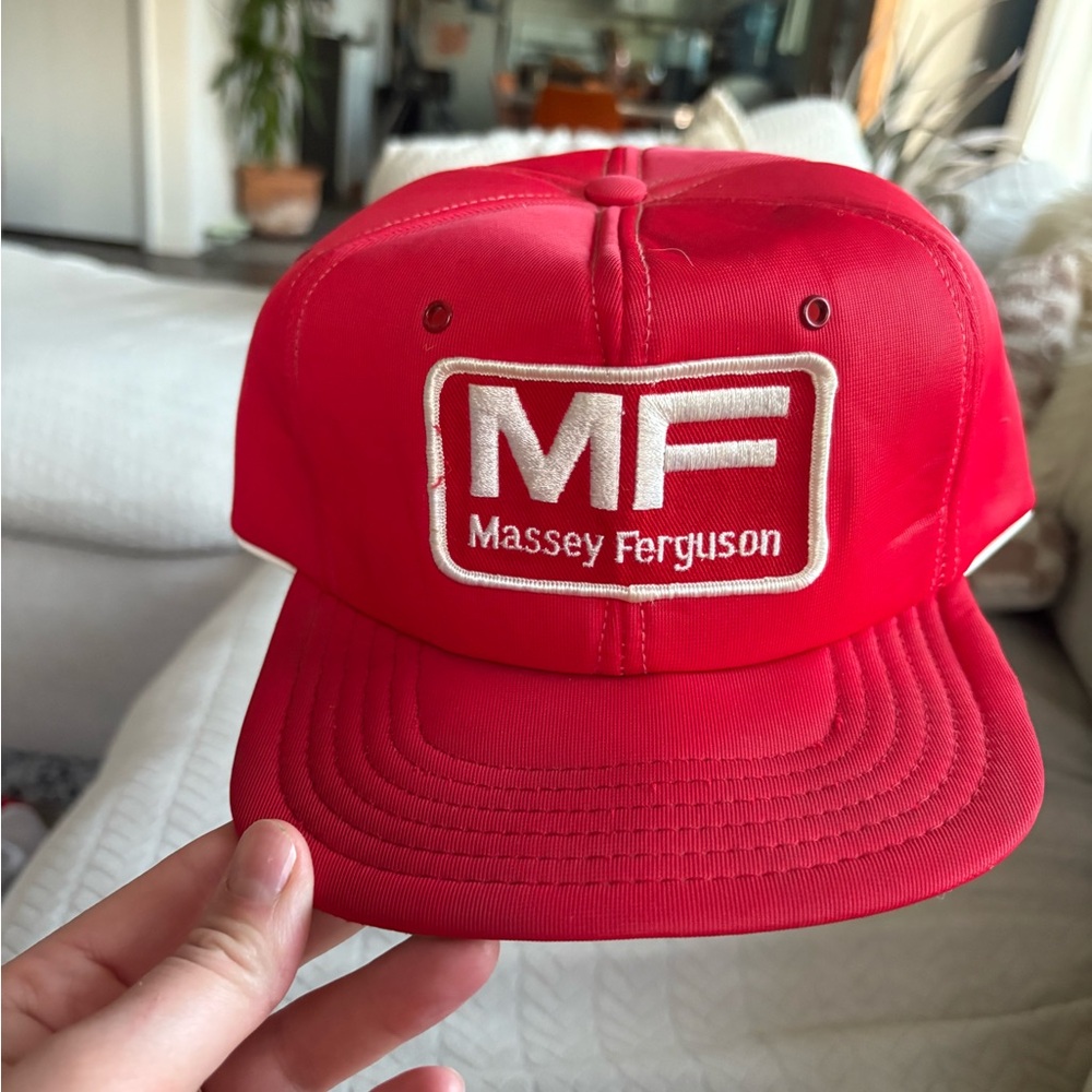 Vintage Red Massey Ferguson Trucker Hat